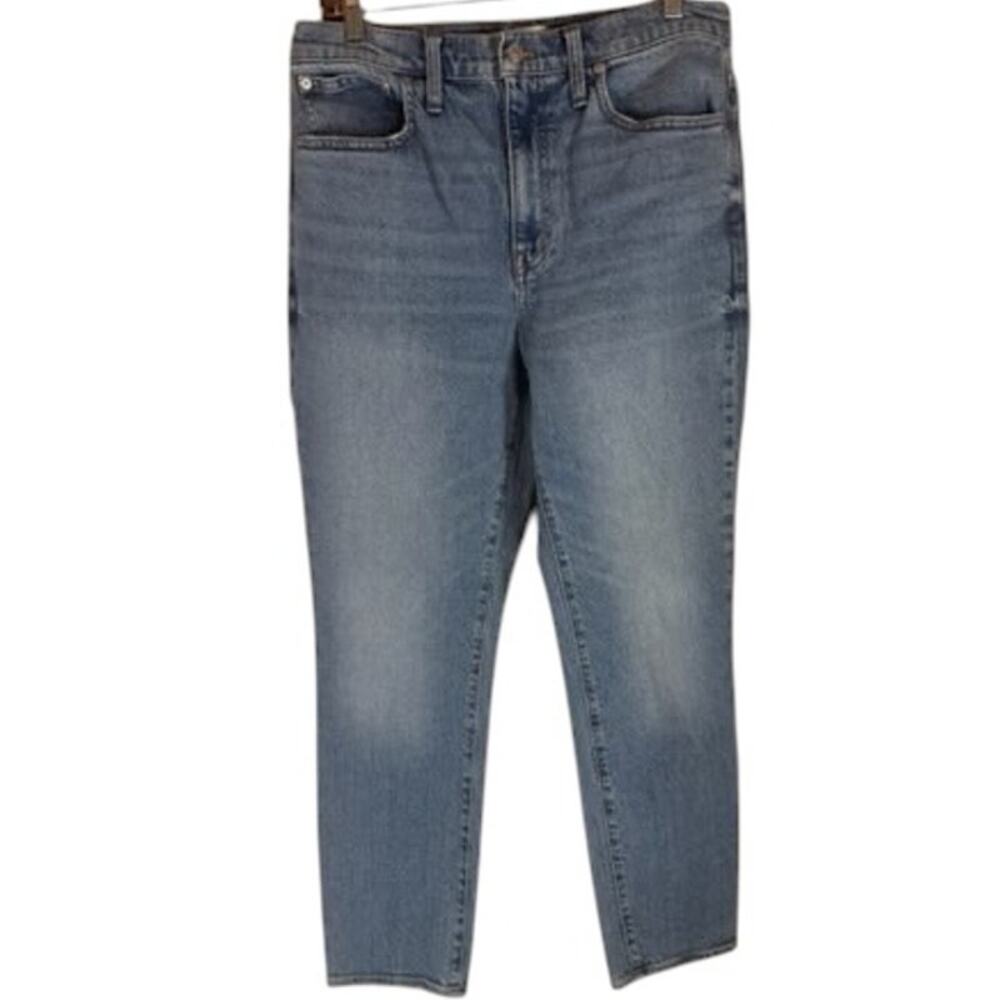 Madewell Blue Distressed Hem High Rise Slim Boy Jeans Women’s 28
